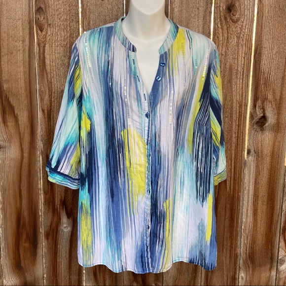 Catherines Tops - 3/$9 Catherine’s Plus Size Blouse Green & Blue